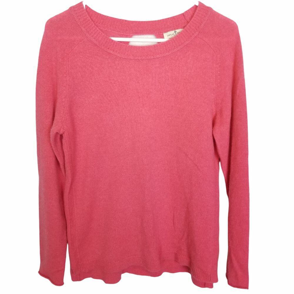 Cortland Park Womens Cashmere Pullover Sweater Size S Quiet Luxury Preppy Pink